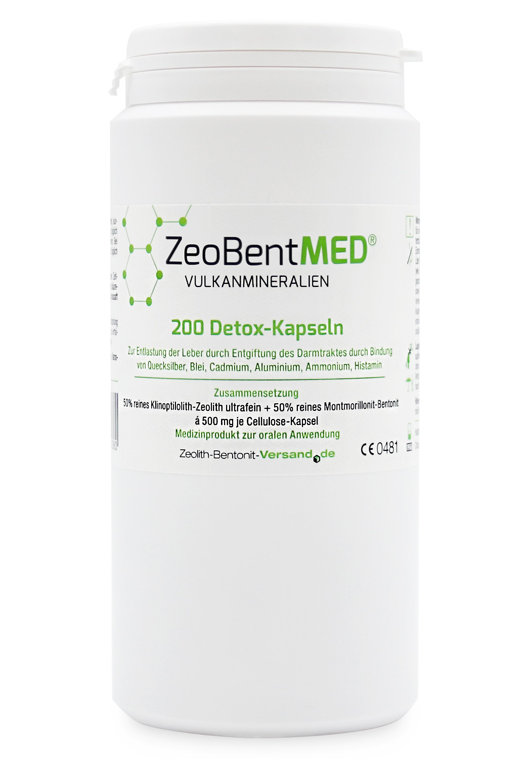 ZeoBentMED® Detox-Kapseln, Zeolith + Bentonit, 200 Stück